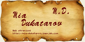 Mia Dukatarov vizit kartica